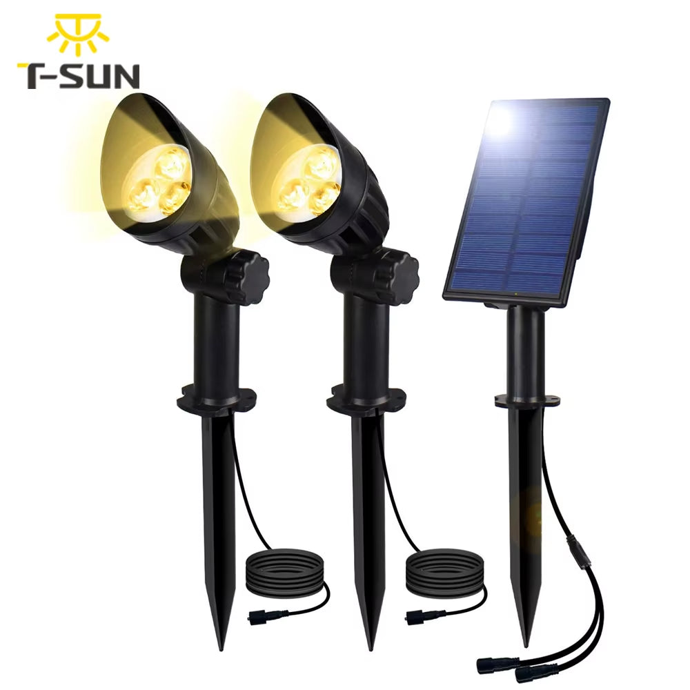T-SUN Solar Garden Light 3000K/6000K IP65 Solar Power Light Outdoor Solar Lamp Solar Wall Light for Garden Decor Solar Spotlight