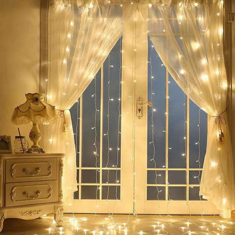 Outdoor Led Curtain Lights String Waterproof Icicle Light Garland on the Window Garden Lamp Fairy Light Christmas New Year Decor