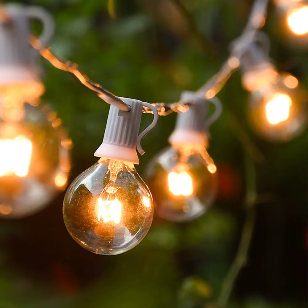 30M 15M Outdoor Light Garland White Cable Waterproof String Lights Street Bulb Garland for Garden Wedding Lights Decoration
