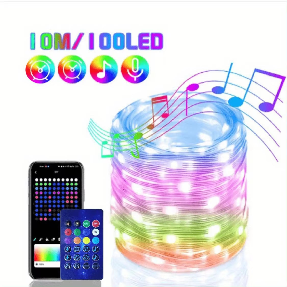 WS2812B RGB LED String 20M 10M 5M DIY Smart IC APP Bluetooth Remote Fairy Lights Dreamcolor Garden Party Christmas Wedding Decor
