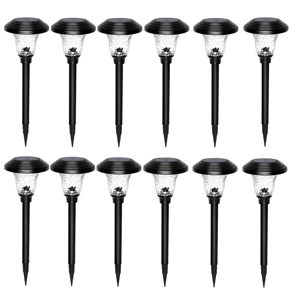 12Pack Solar Light Outdoor Waterproof Auto On/Off Solar outside LED Lights for Yard Garden Path Walkway Driveway and Lawn