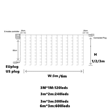Outdoor Led Curtain Lights String Waterproof Icicle Light Garland on the Window Garden Lamp Fairy Light Christmas New Year Decor