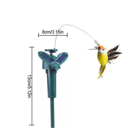 Funny Solar Rotating Bird Toy Flying Hummingbird Power Vibration Birds Stake Flying Fluttering Toy for Garden Decoration