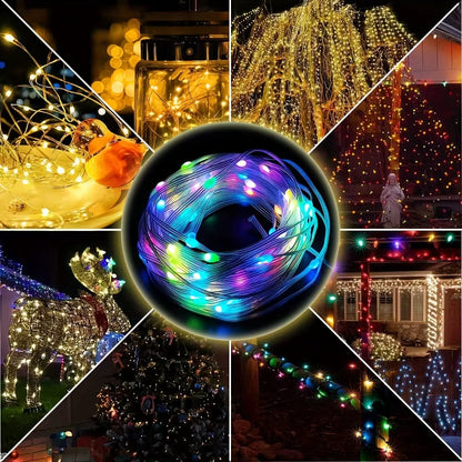 WS2812B RGB LED String 20M 10M 5M DIY Smart IC APP Bluetooth Remote Fairy Lights Dreamcolor Garden Party Christmas Wedding Decor